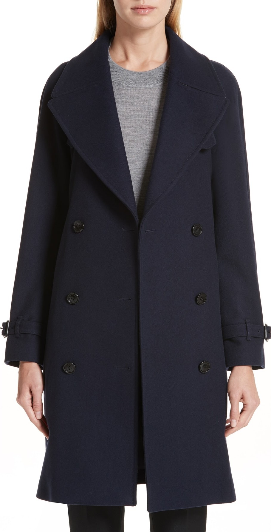 Burberry London England Cranston Wool Blend Trench Coat