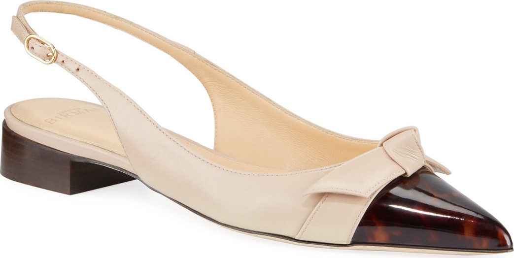 Alexandre Birman Fina Turtle-Cap Slingback Pumps