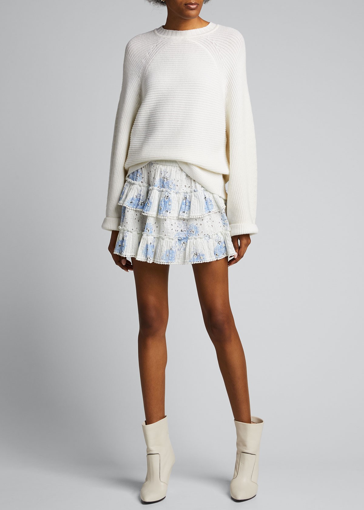 LOVESHACKFANCY Bliss Tiered Mini Skirt