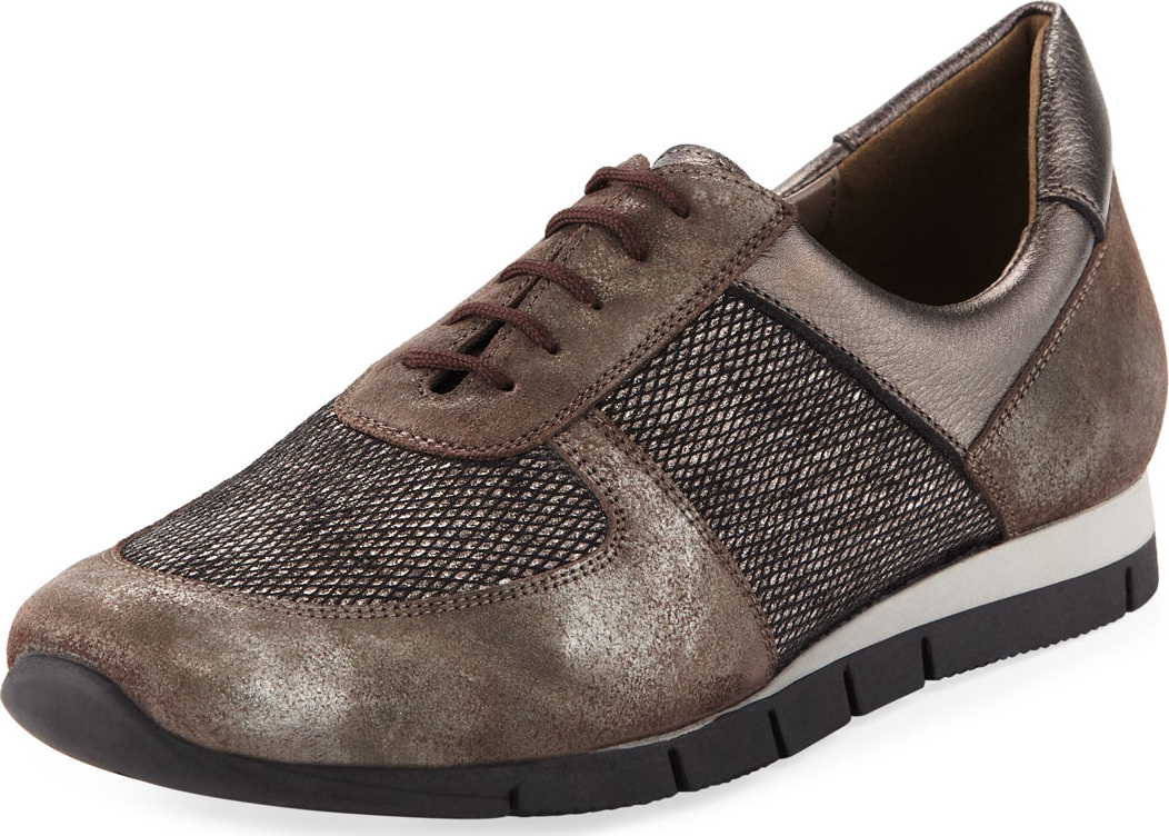 Sesto Meucci Candy Metallic Trainer Sneakers, Dark Taupe