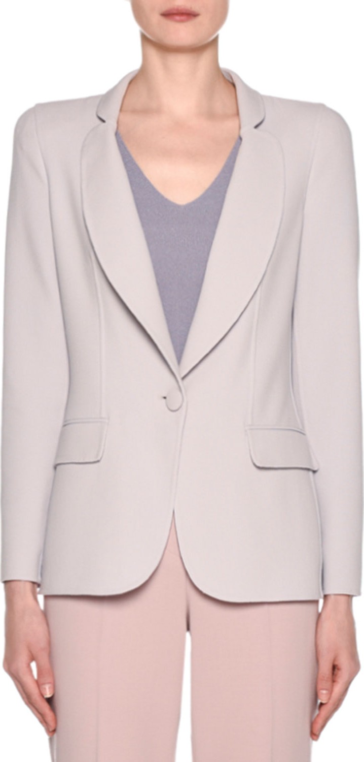Giorgio Armani Wool Crepe One-Button Blazer, Pink
