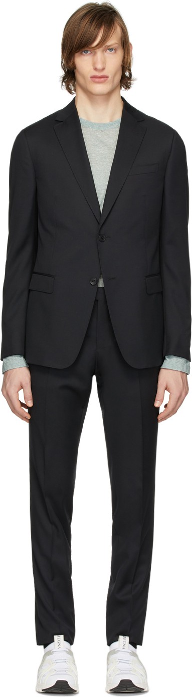 Z Zegna Black Wool Classic Suit