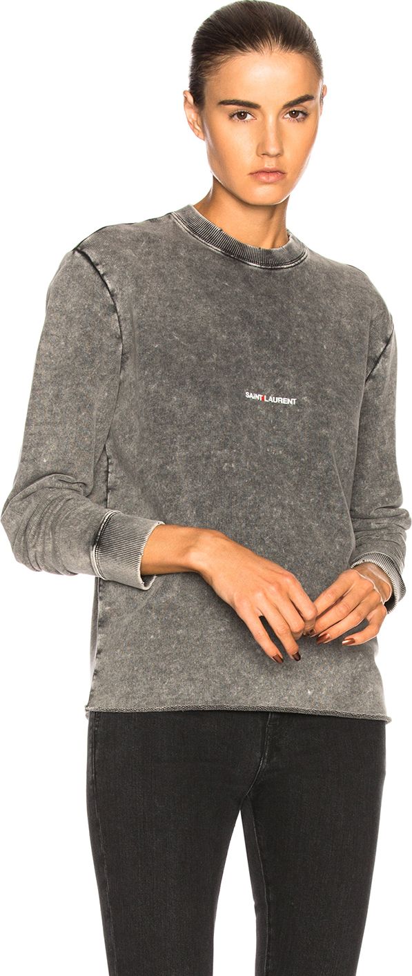 Saint Laurent Cropped Small Logo Sweatshirt