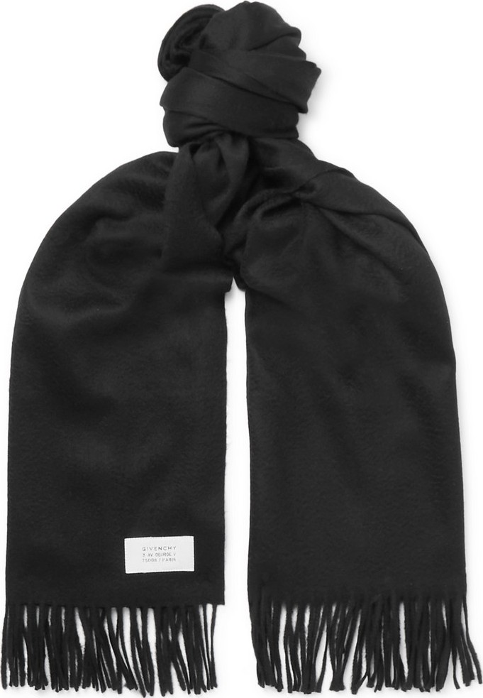 Givenchy Fringed Wool and Cashmere-Blend Scarf