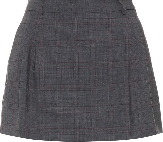 Miu Miu Checked wool miniskirt