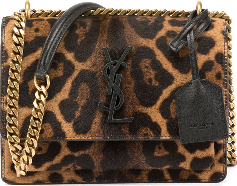 Saint Laurent Sunset Small Calf Hair Crossbody Bag