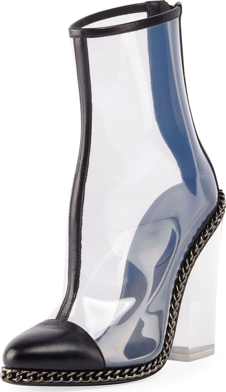 Balmain Dax Clear Chain-Trim Boot