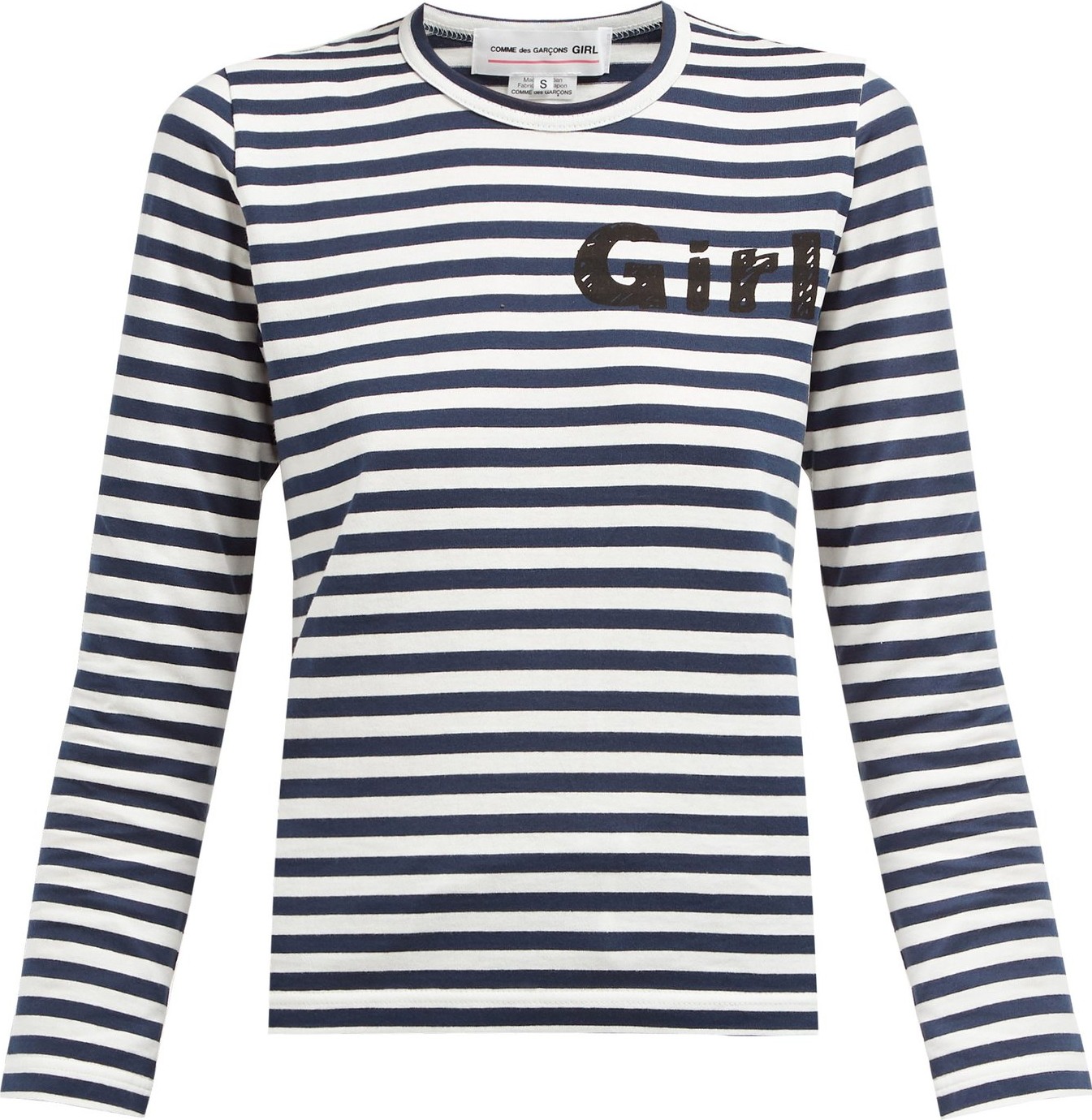 Comme Des Garçons Girl Striped long-sleeved cotton-jersey T-shirt