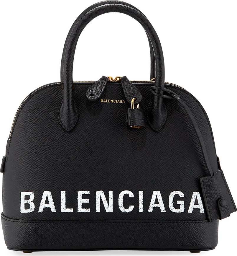 Balenciaga Ville Small AJ Top-Handle Bag with Logo Graffiti