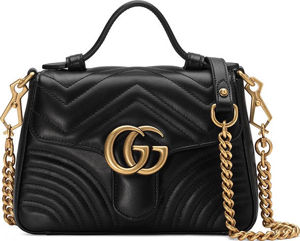 Gucci GG Marmont Mini Chevron Leather Satchel Bag