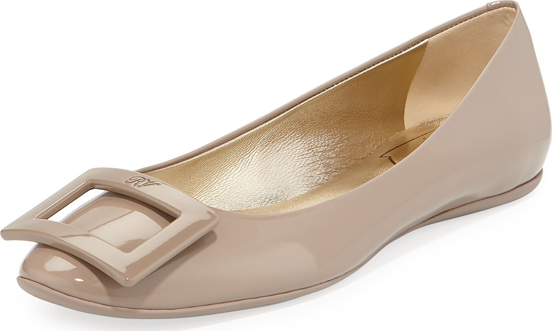 Roger Vivier Gommette Leather Buckle Ballet Flat