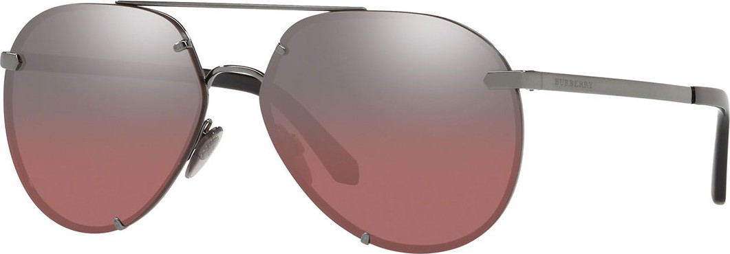 Burberry London England Mirrored Metal Aviator Sunglasses