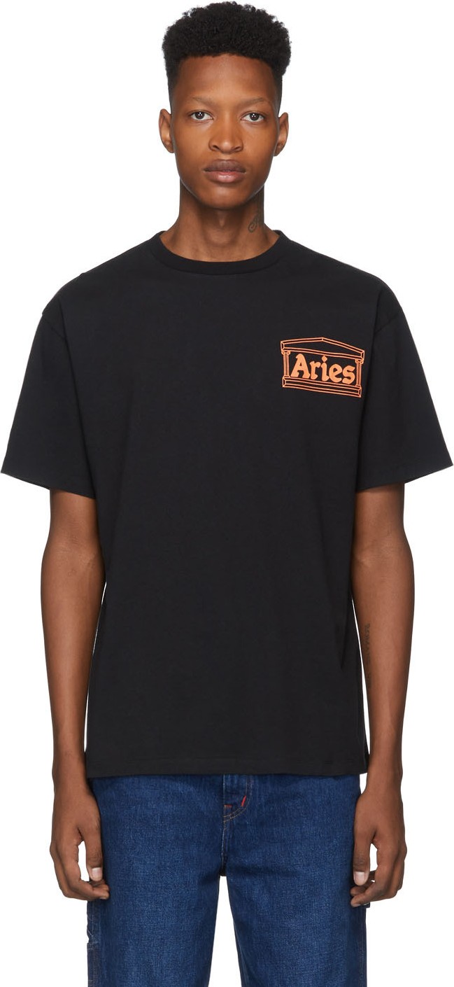 Aries Black Classic Temple T-Shirt