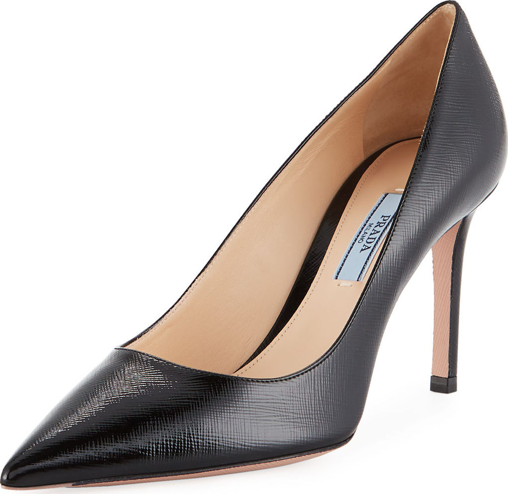Prada Patent Saffiano Leather 85mm Pump