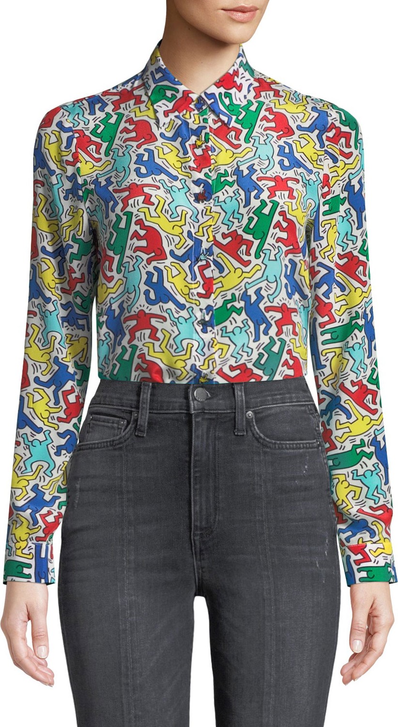 Alice + Olivia X Keith Haring Willa Placket Top