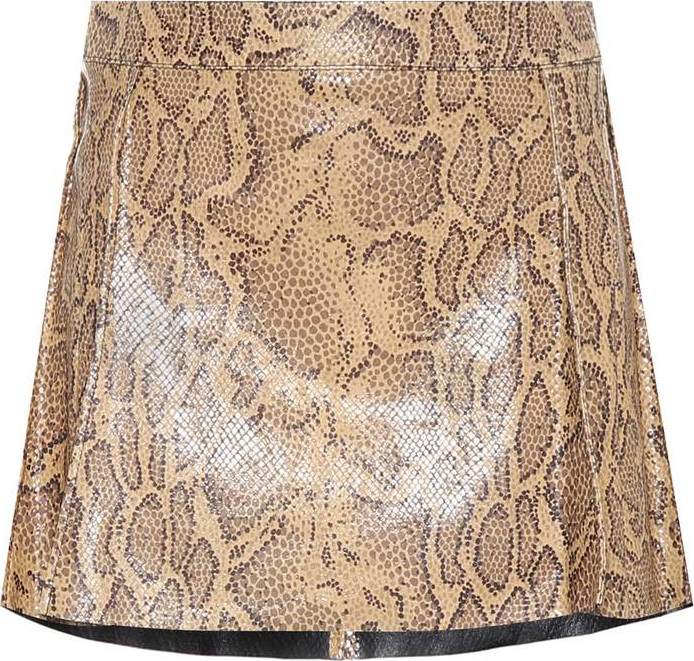 Chloe Python-printed leather miniskirt