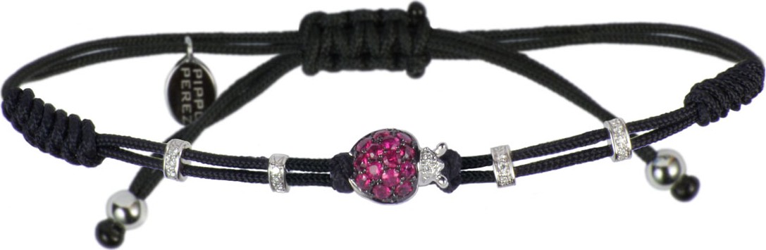 Pippo Perez 18k White Gold Diamond & Ruby Ladybug Bracelet