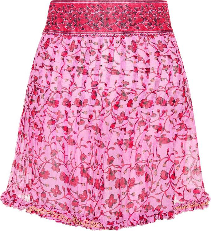 Poupette St Barth Pippa printed cotton miniskirt