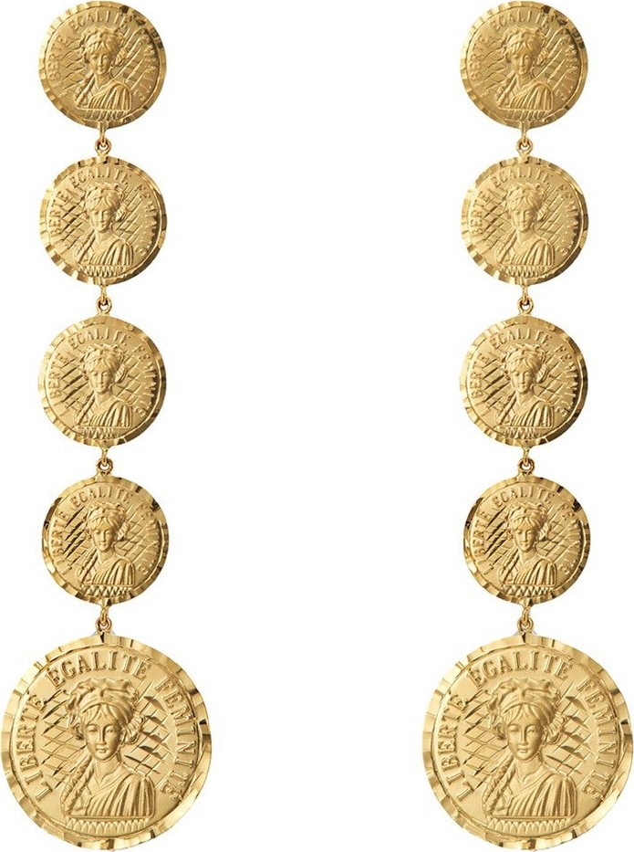 Anissa Kermiche Louise D’Infinie 18kt gold coin earrings