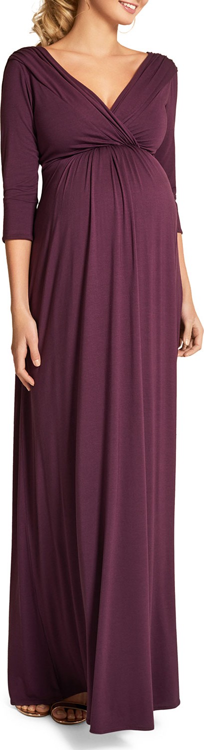 Tiffany Rose Maternity Willow Surplice 3/4-Sleeve Jersey Gown