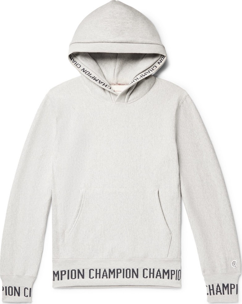 Todd Snyder + Champion Logo-Jacquard Loopback Cotton-Jersey Hoodie