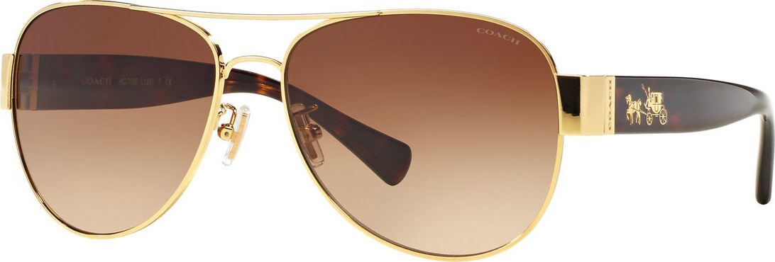 COACH Metal & Acetate Aviator Sunglasses