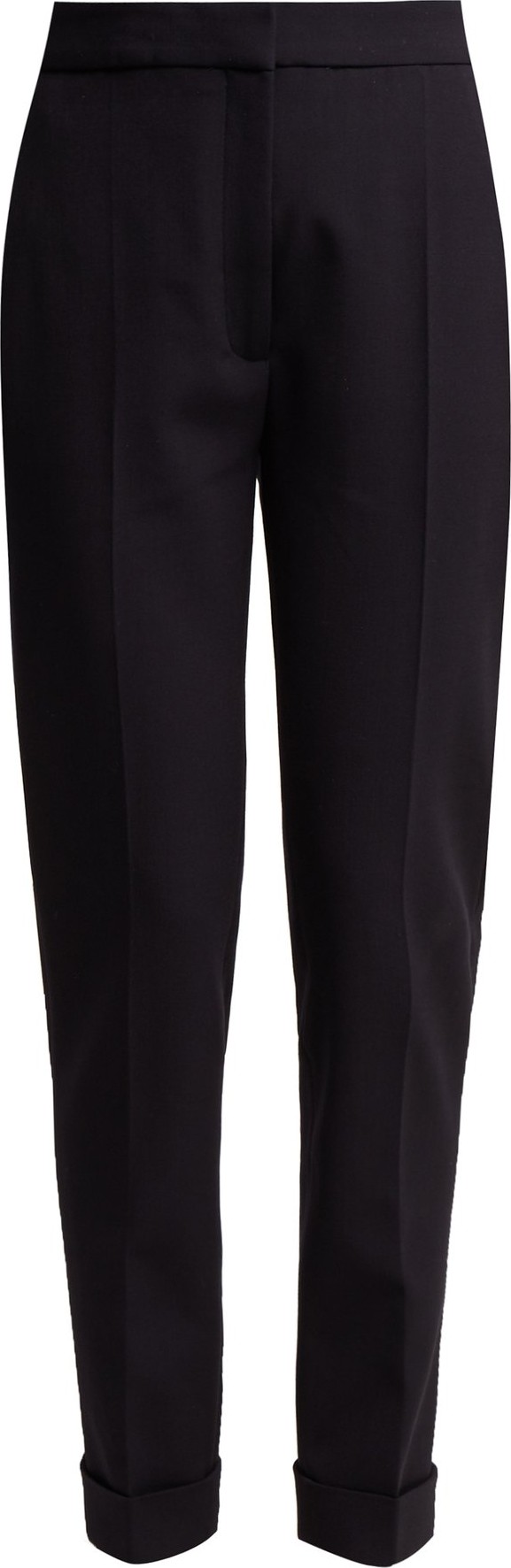 Stella McCartney Turn-up cuff straight-leg wool-blend trousers