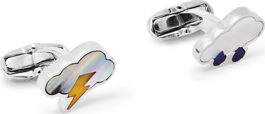 Paul Smith Silver-Tone, Mother-Of-Pearl and Enamel Cufflinks
