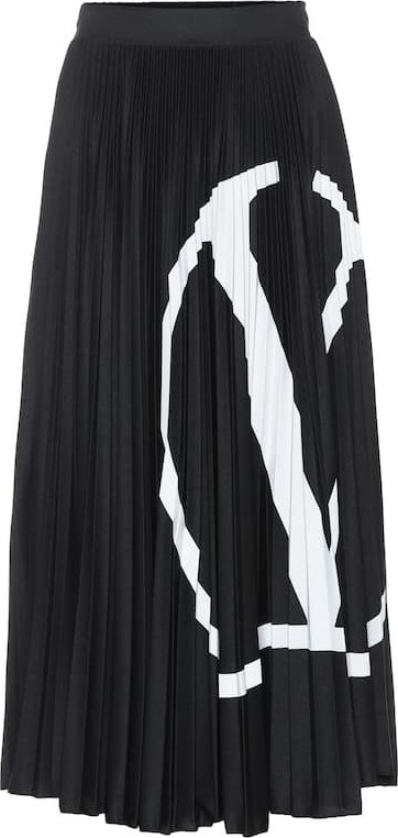 Valentino Printed jersey midi skirt