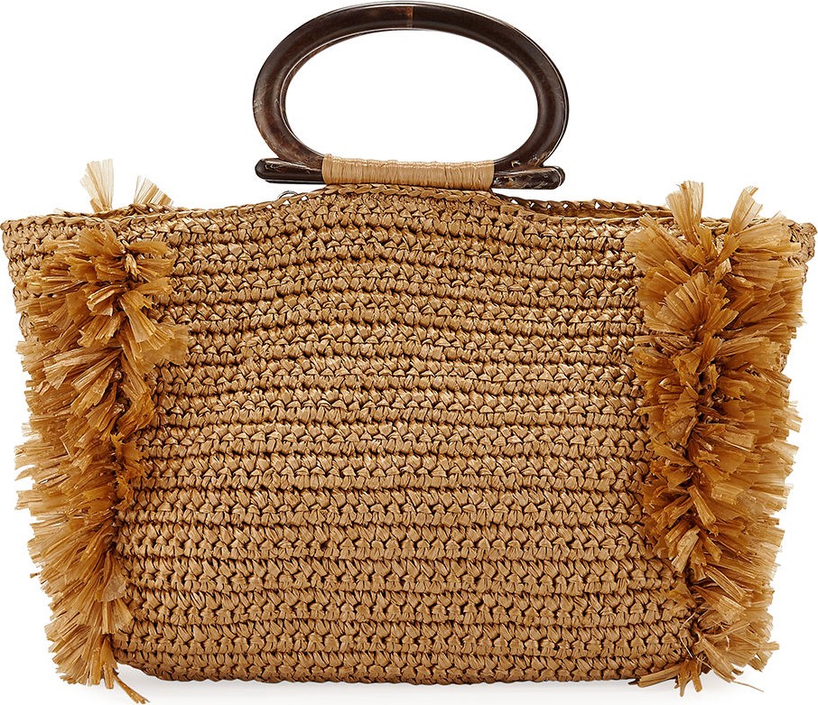 Carolina Santo Domingo Raffia Large Corallina Tote Bag