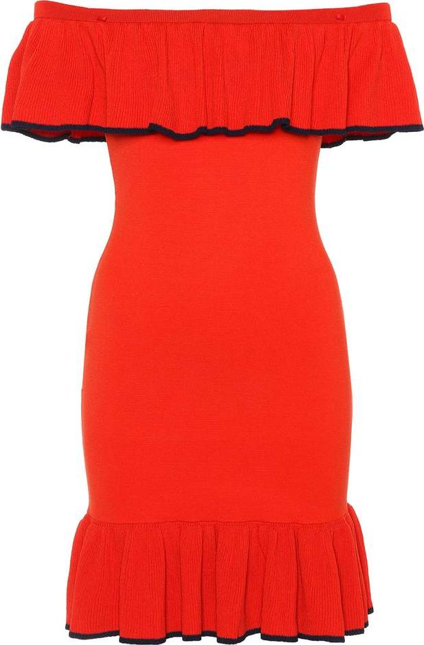 Rebecca Vallance Off-the-shoulder knitted dress