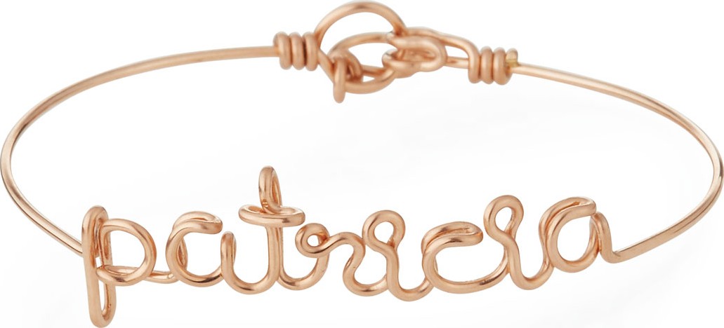 Atelier Paulin Personalized 10-Letter Wire Bracelet, Rose Gold Fill