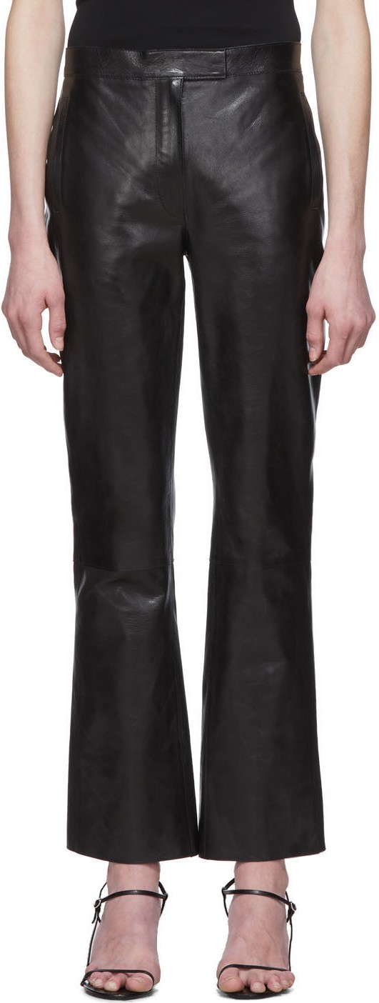 THE ROW Black Jonell Leather Pants