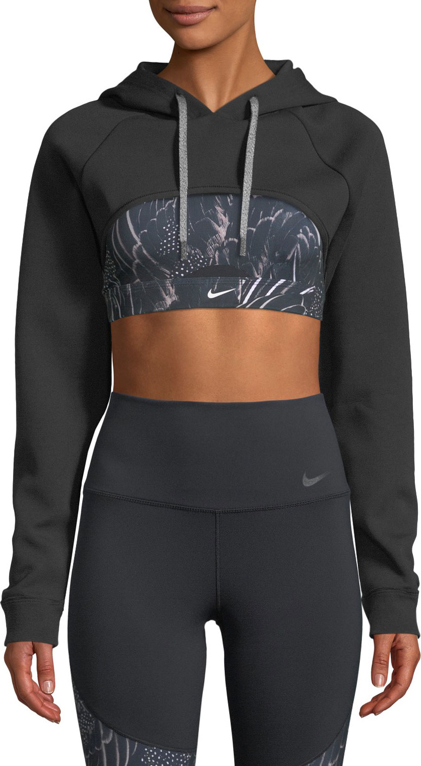 Nike Dri-FIT Hooded Pullover Training Shrug Top Nike Dri-FIT Hooded Pullover Training Shrug Top
