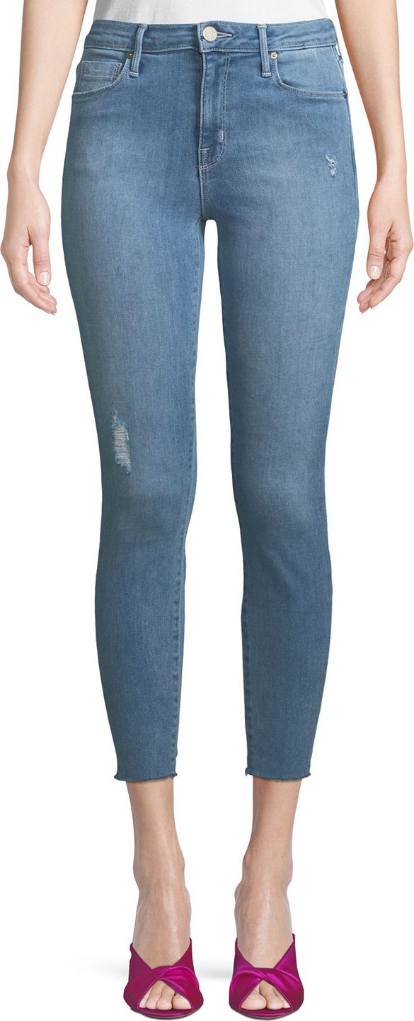 Parker Smith Bombshell Cropped Skinny Jeans with Light Distressing