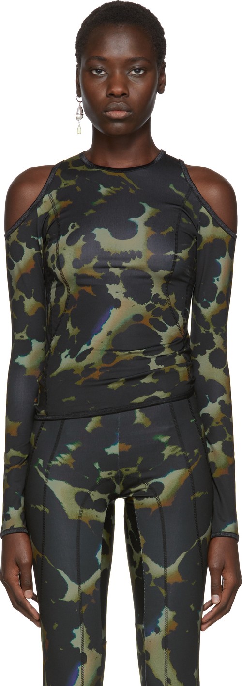 Charlotte Knowles SSENSE Exclusive Black Grid T-Shirt