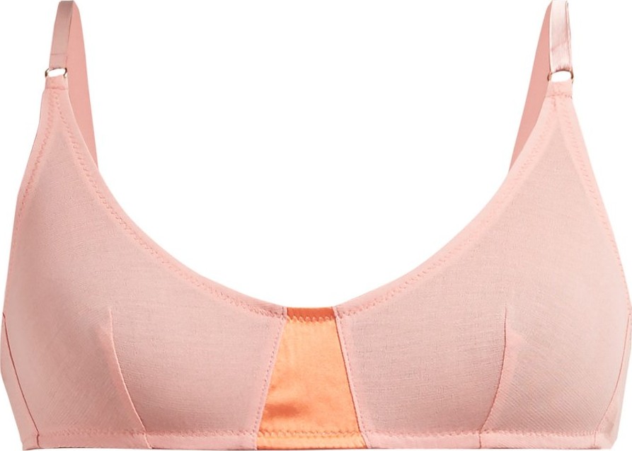 Araks Simi satin-trimmed cotton bralette