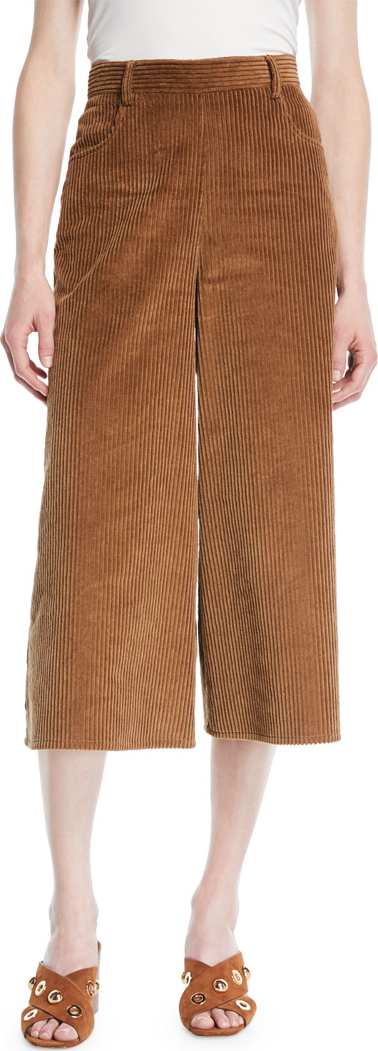 See By Chloé Wide-Leg Corduroy Cropped Pants