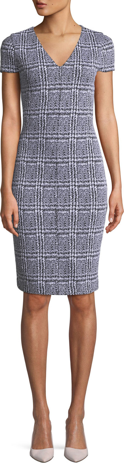 MICHAEL MICHAEL KORS Plaid Jacquard Body-Con Dress