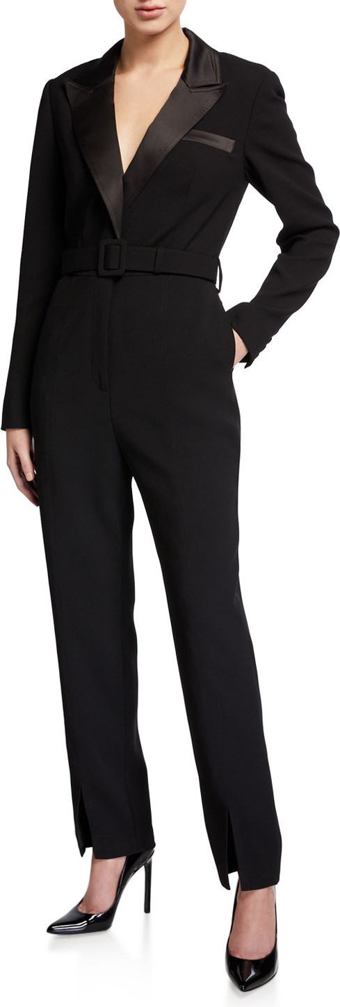 Self Portrait Tailored Crepe Jumpsuit