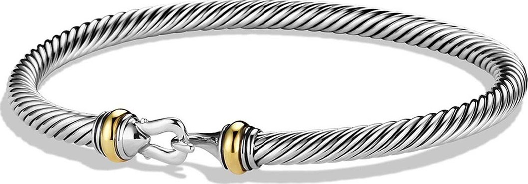David Yurman Silver/Gold Cable Buckle Bracelet