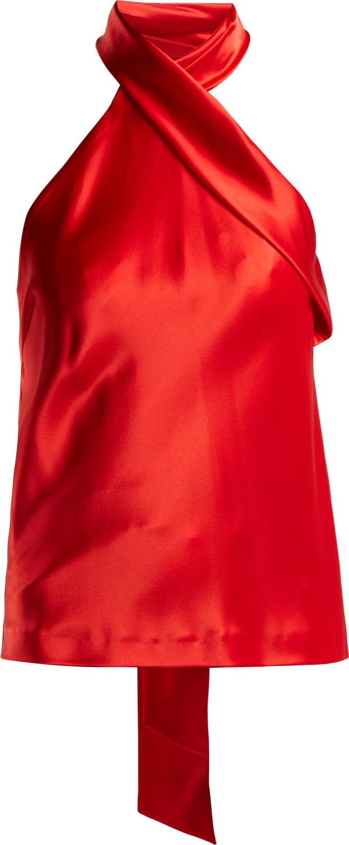 Galvan Halterneck satin top