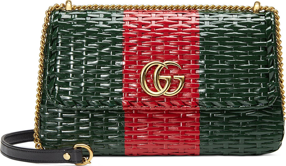 Gucci Linea Cestino Small Wicker Shoulder Bag