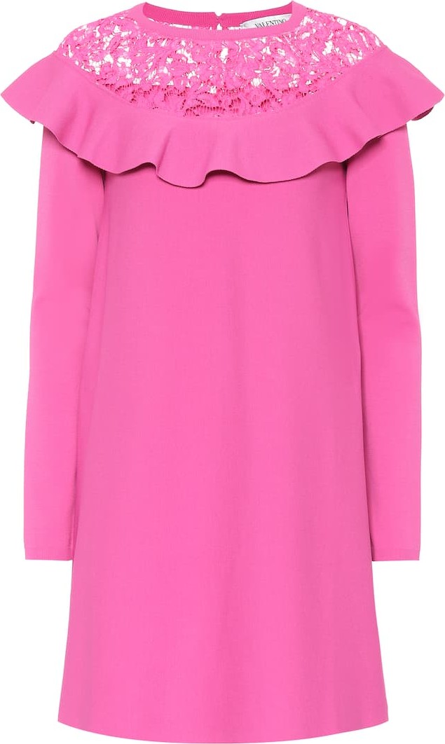 Valentino Lace-trimmed knit minidress