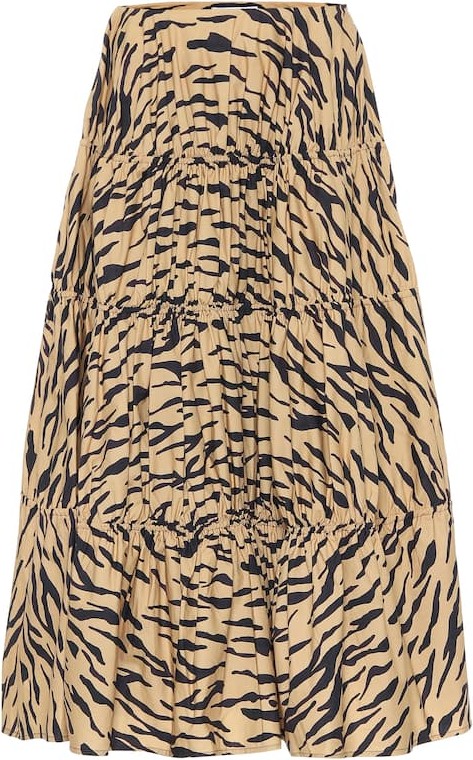 Rejina Pyo Eve tiger-print cotton midi skirt