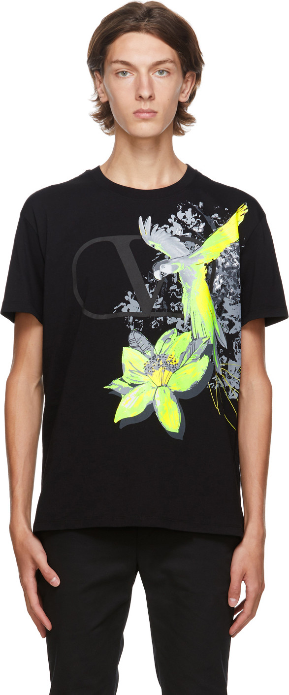 Valentino - Black VLogo Mural Jungle T-Shirt