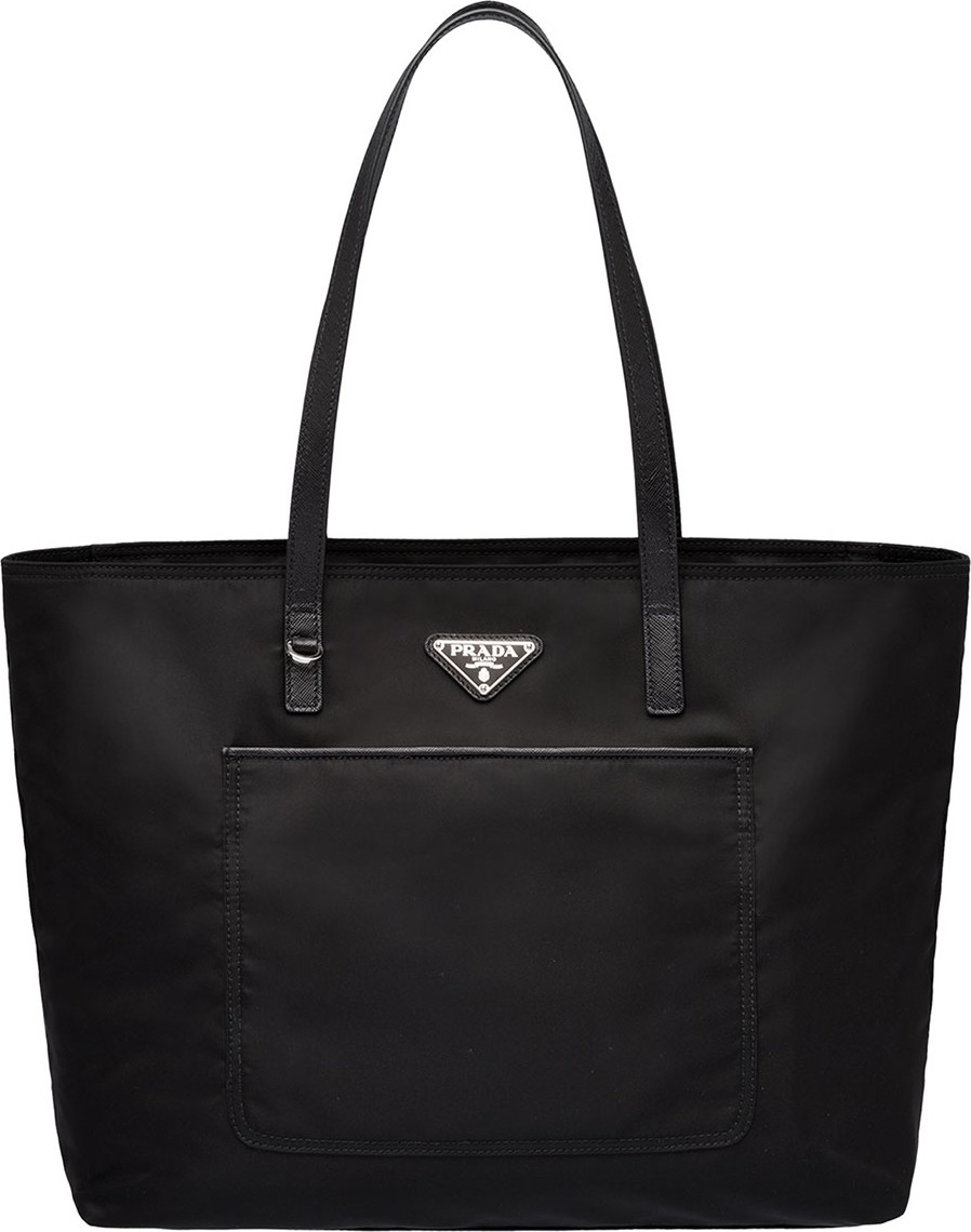 Prada Vela Nylon Shoulder Tote Bag with Front Pocket
