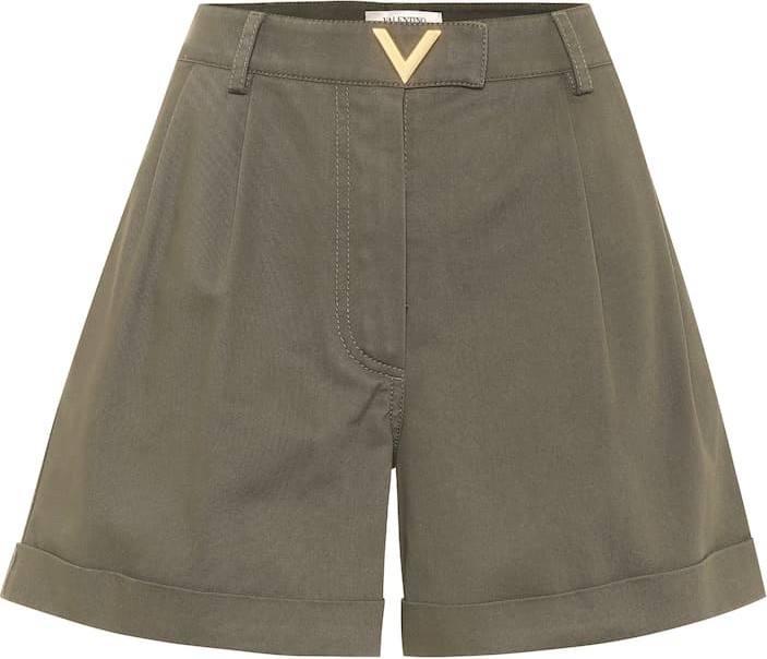 Valentino High-rise cotton shorts
