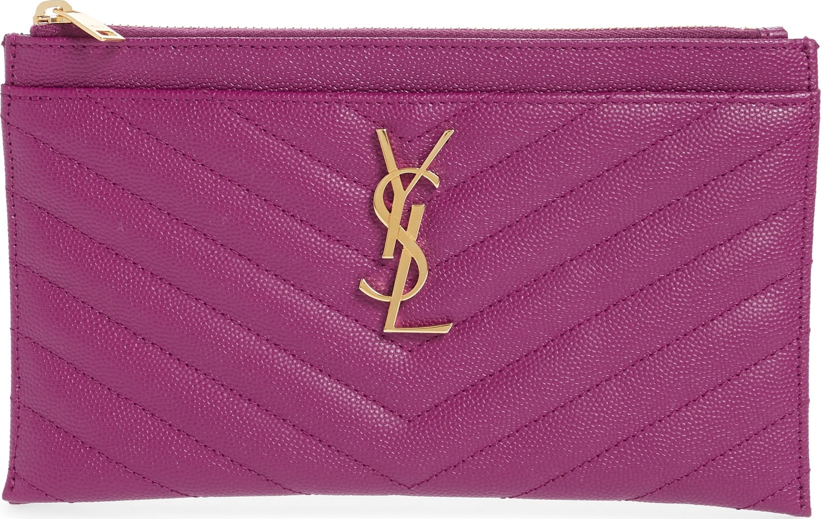 Saint Laurent Monogram Leather Bill Pouch