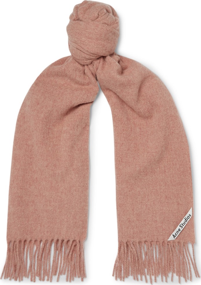Acne Studios Canada Narrow Fringed Mélange Wool Scarf